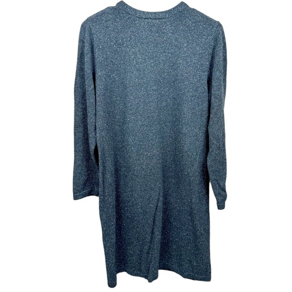 J. Jill Gray Speckled Silk Blend V Neck Dress with Front Pockets - Picture 5 of 9